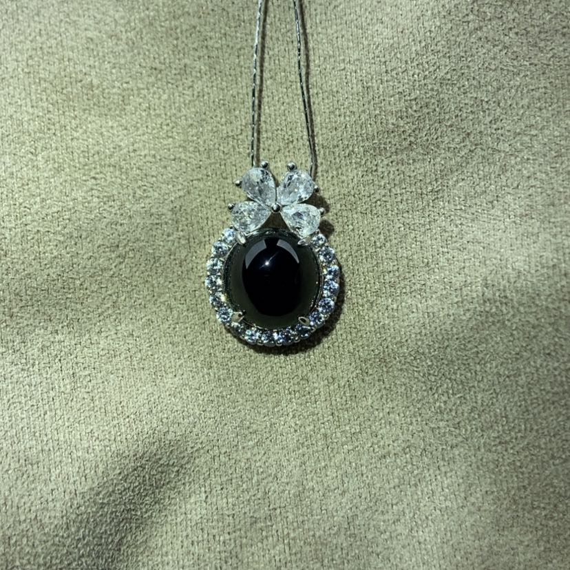 【闪购商品】翡翠颈饰银S925镶嵌S925银镶嵌女士吊坠