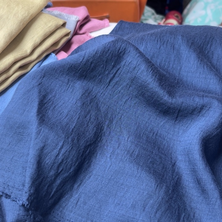 天丝（莱赛尔纤维）藏蓝麻棉2米