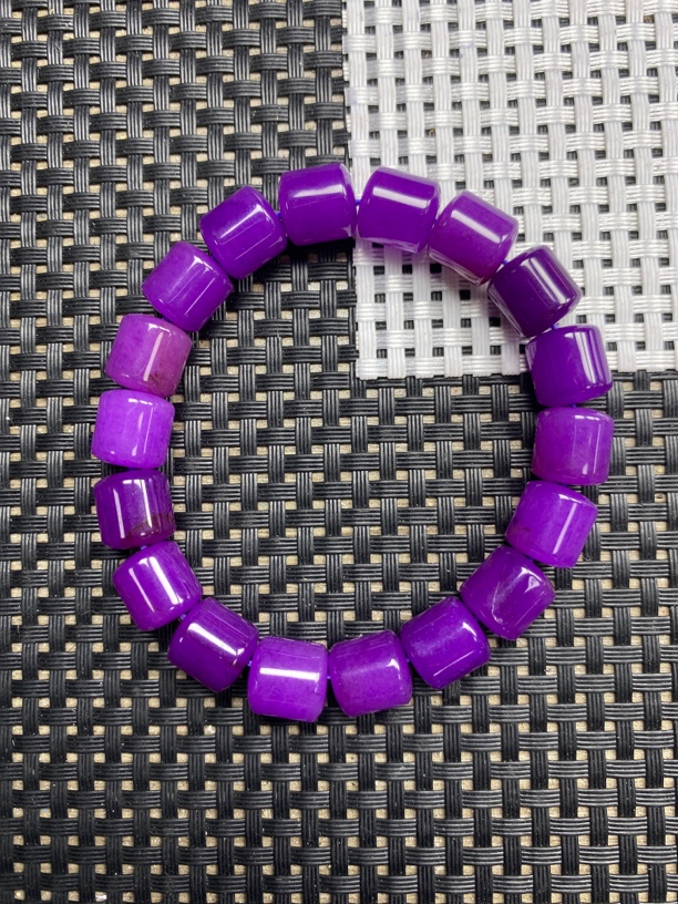 玉化紫舒果冻体10mm路路通手串1211