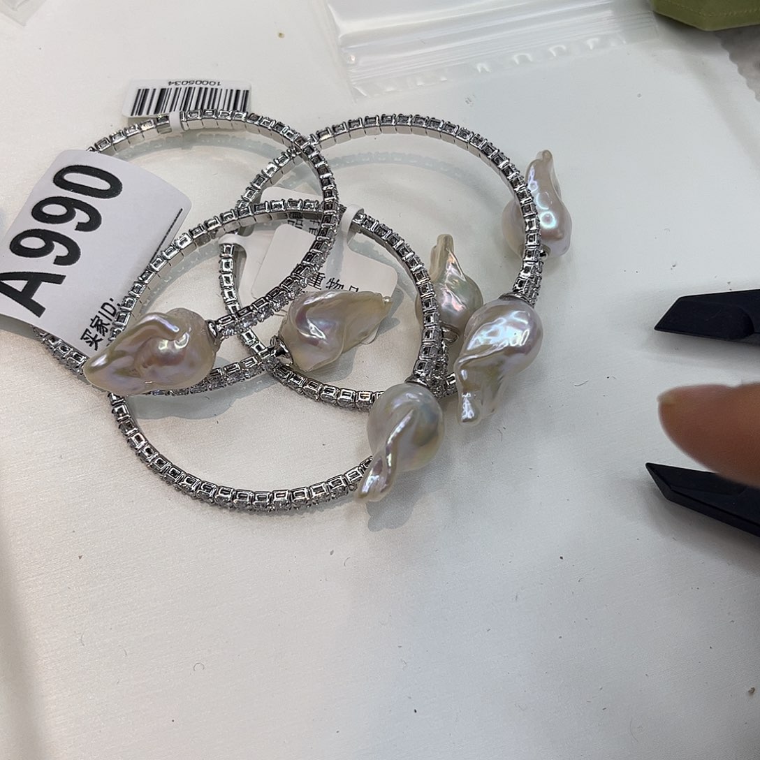 合金淡水珍珠耳饰