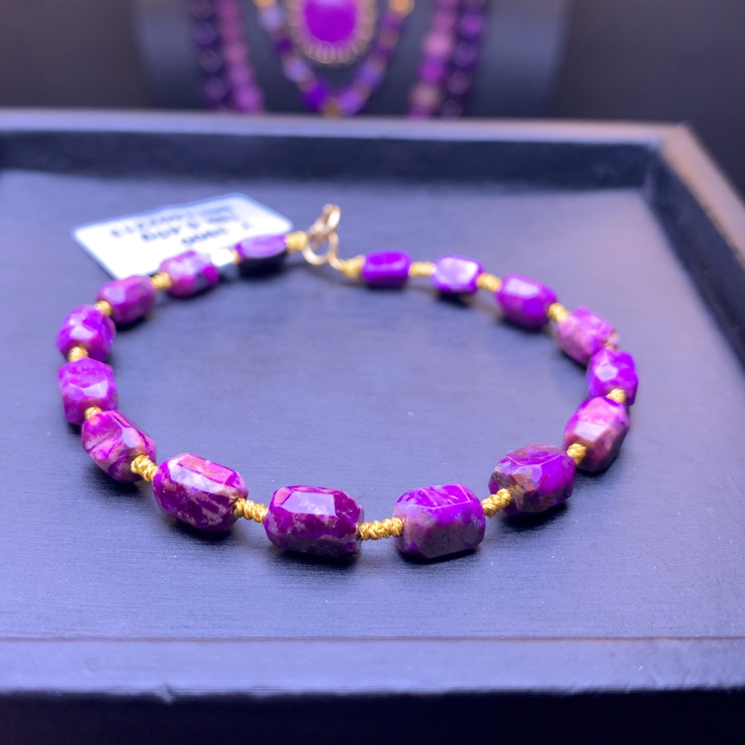 苏纪石（舒俱来）手串18K金镶嵌