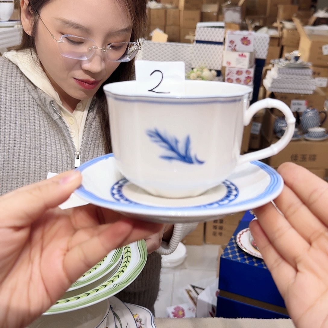 骨瓷骨瓷咖啡杯碟一套350ml外贸骨瓷