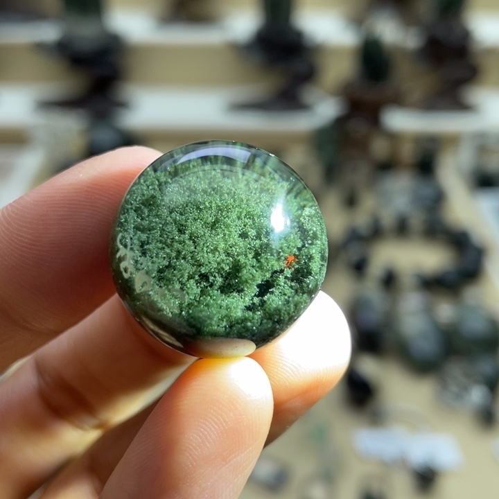 颈饰未镶嵌水晶绿幽灵聚宝盆单珠定制