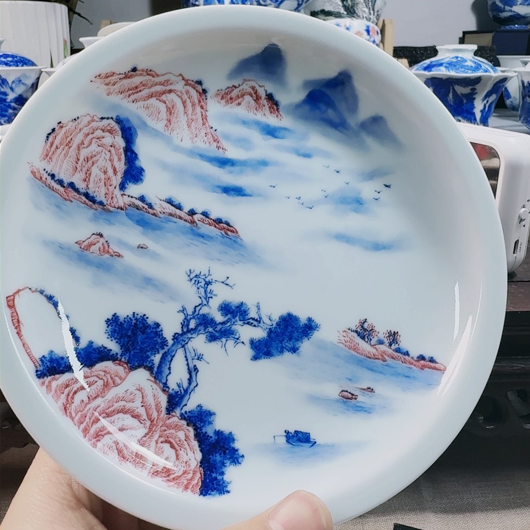 泥塑梓*壶承手工手绘微瑕