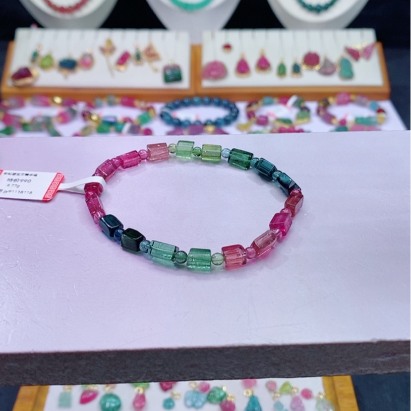 【闪购商品】碧玺碧玺m未镶嵌随行方糖手链