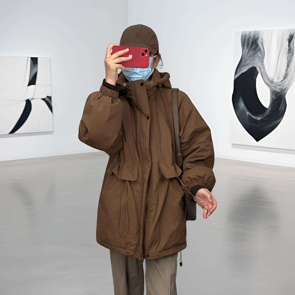 次仁卓嘎服装新款高品质时尚百搭中长款加厚收腰女款外套2510