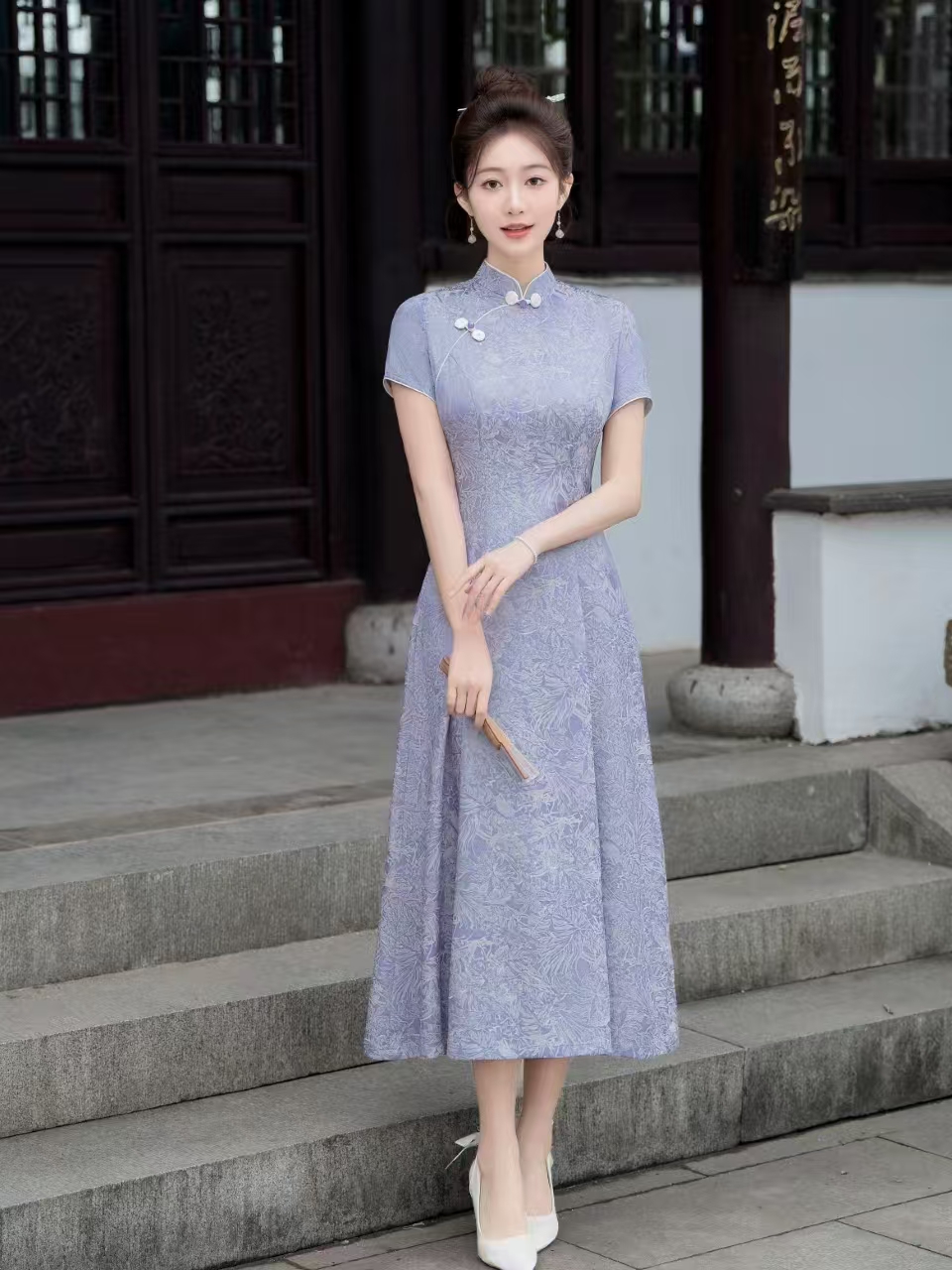 玉衡 日常气质文艺国风显瘦优雅奥黛改良长款旗袍