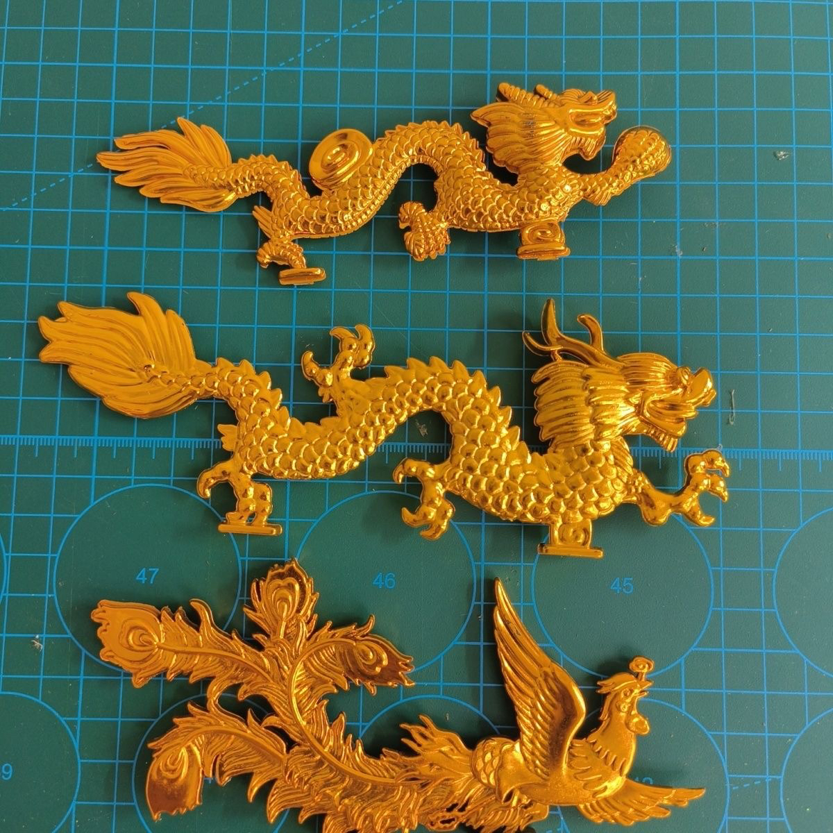 中秋折塔装饰品塑料金龙塑料凤凰 手工折纸材料塑料龙 茶塔装饰龙