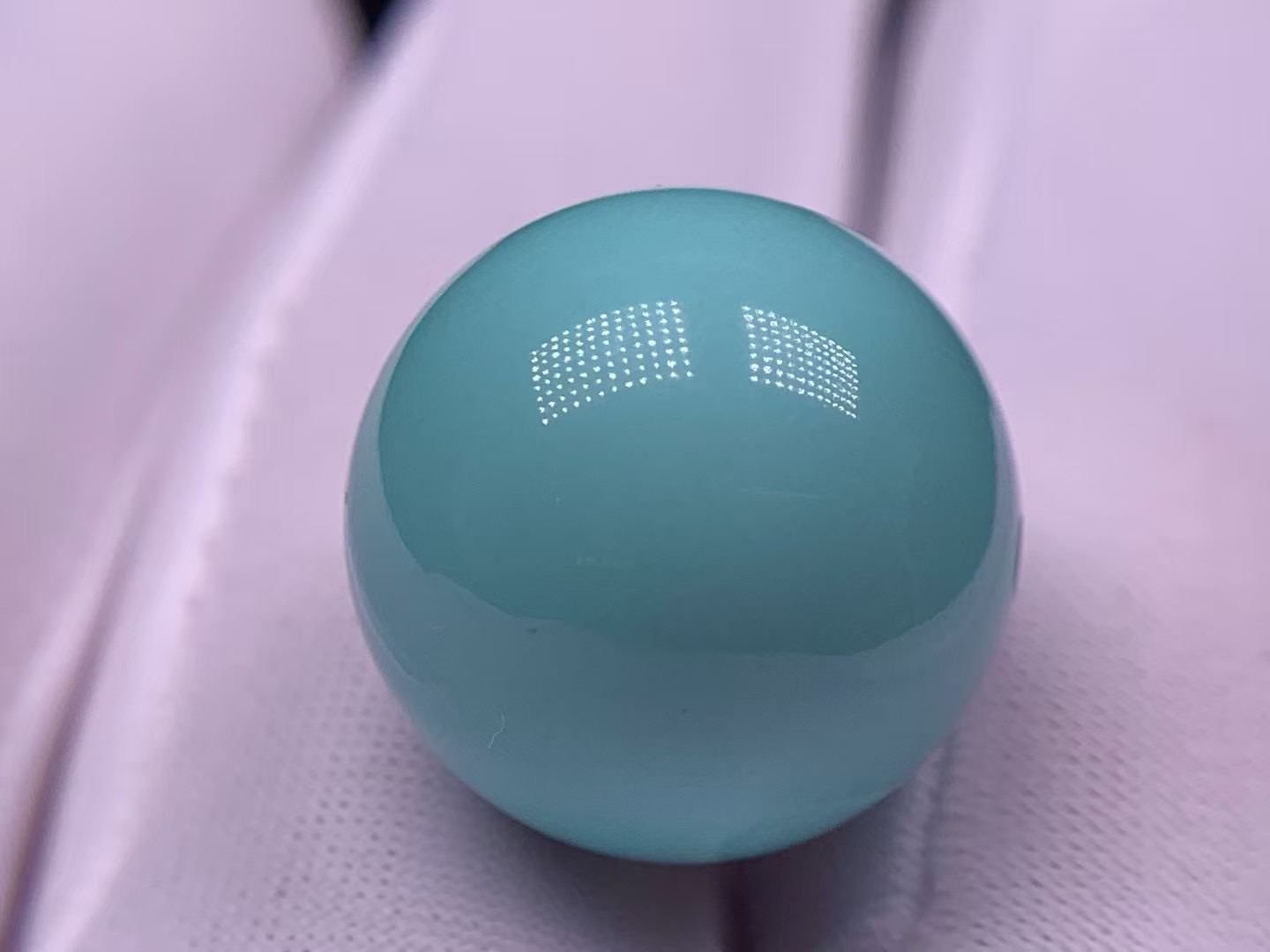 湖北天然原矿绿松石高瓷高色精品圆珠单珠配饰配珠干净无瑕