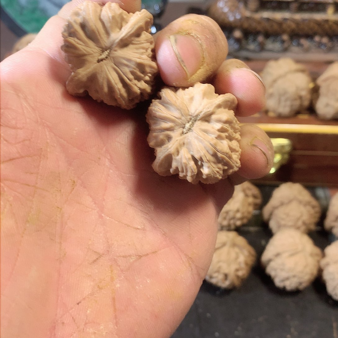 桃核吊坠文玩核桃白狮子34