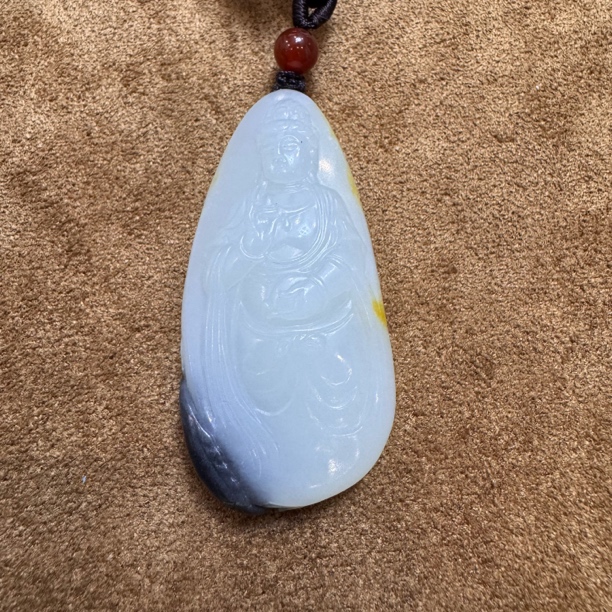 和田玉平安如意观音牌