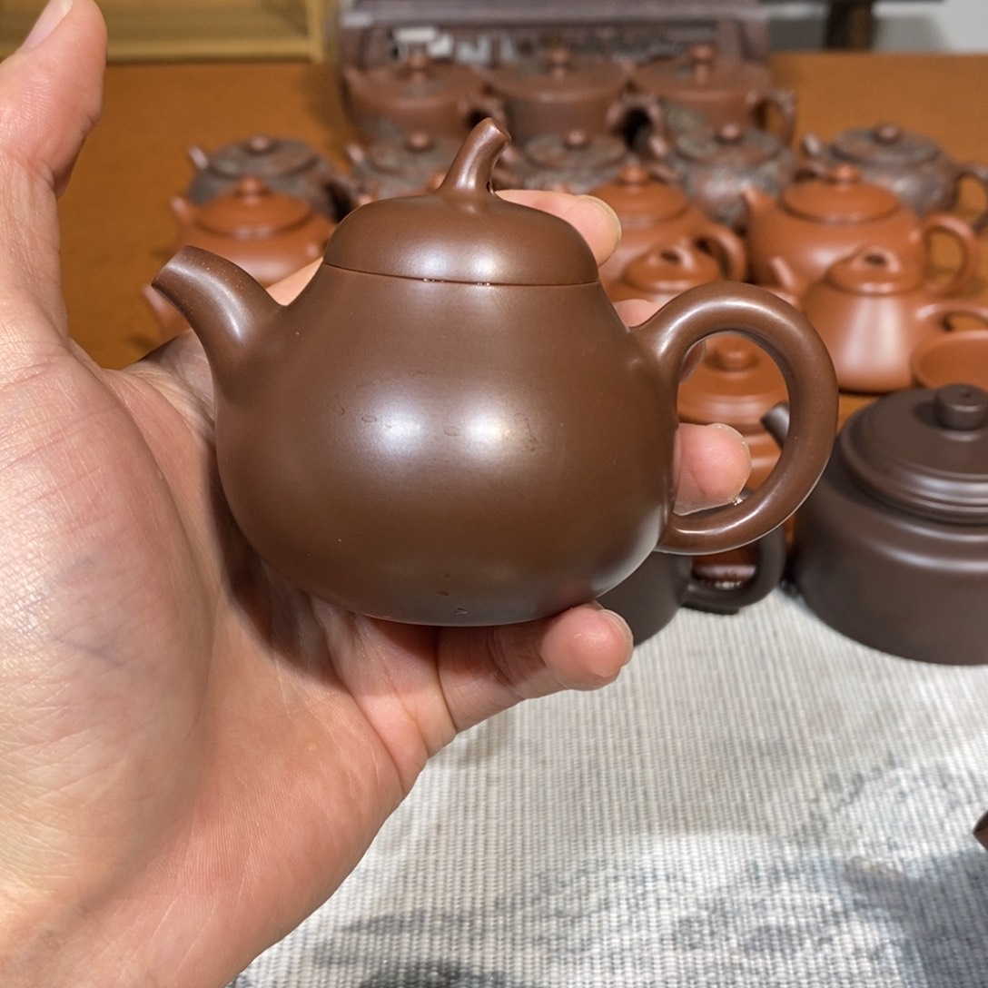 词**意坭兴陶茄瓜壶110ml纯手工制作