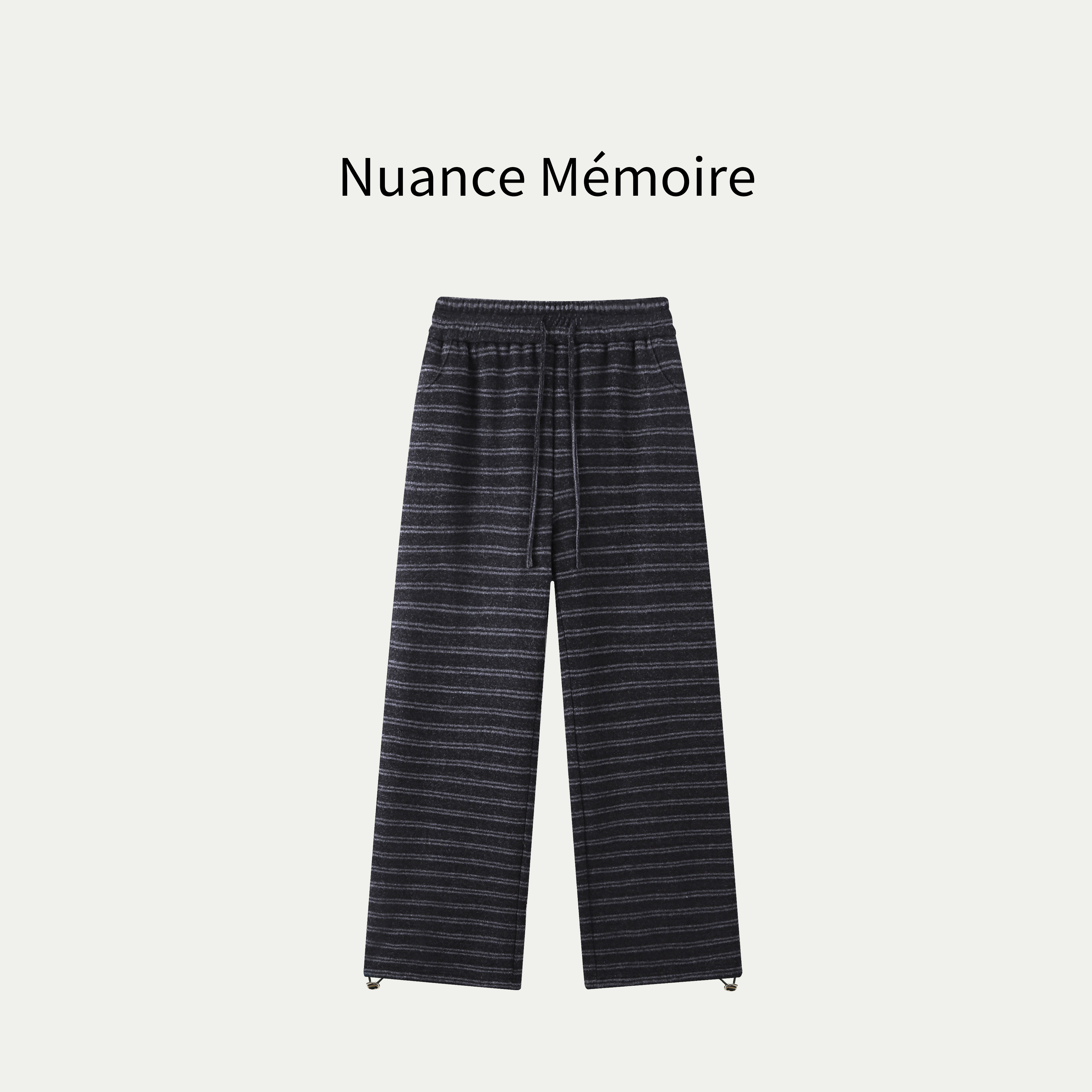 Nuance Mémoire 【一条过冬】厚绒慵懒条纹裤（束脚➕阔腿两穿）RL0082