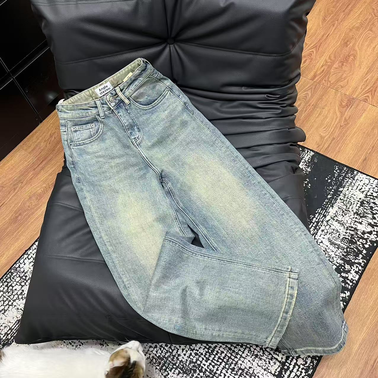 【NN+】休闲做旧时尚直筒百搭牛仔裤206