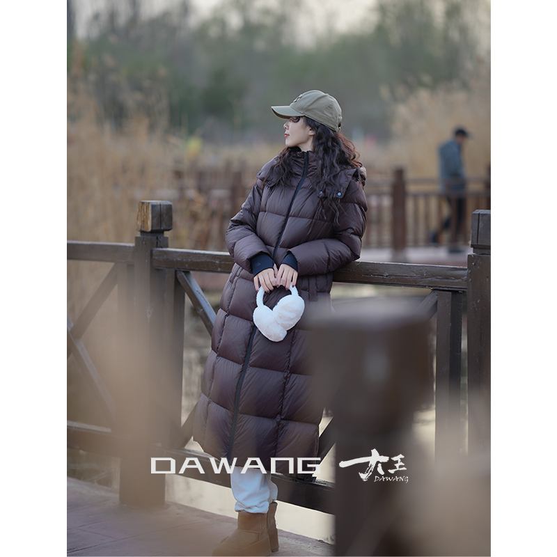 DAWANG |【99高奢鹅绒】高品质户外机能三防面料显瘦长款鹅绒服5037