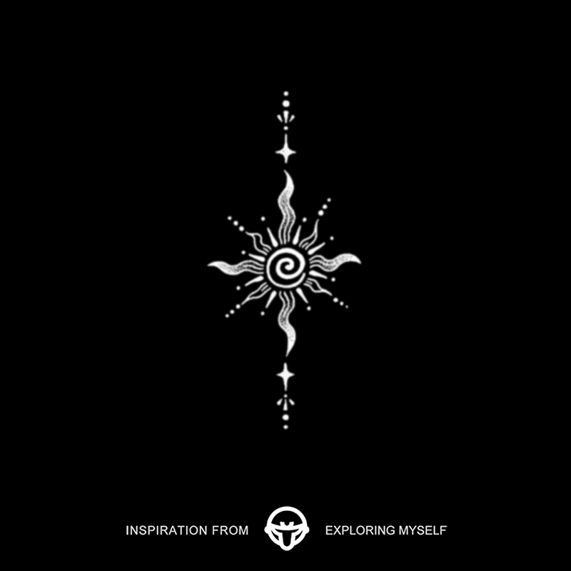 再变 星芒图腾草本纹身贴贴纸纹身植物纹身贴防水持久逼真R503