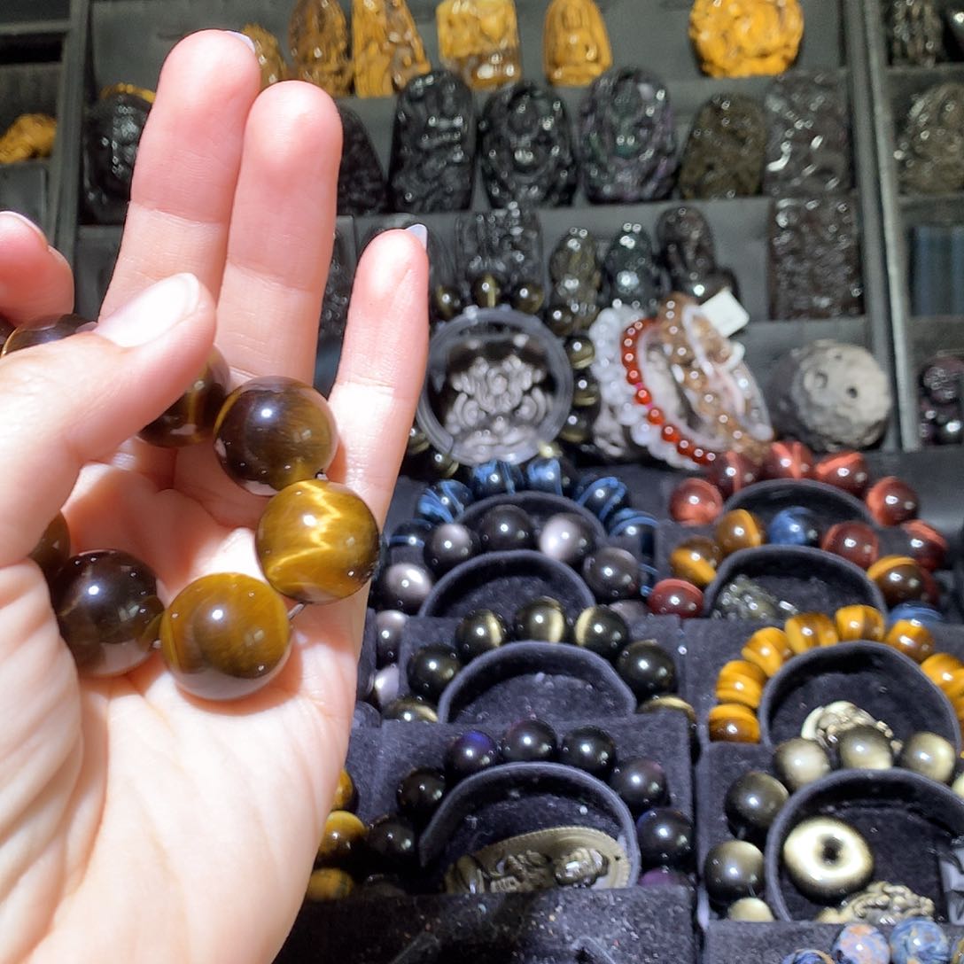 黑曜岩手链未镶嵌貌**花