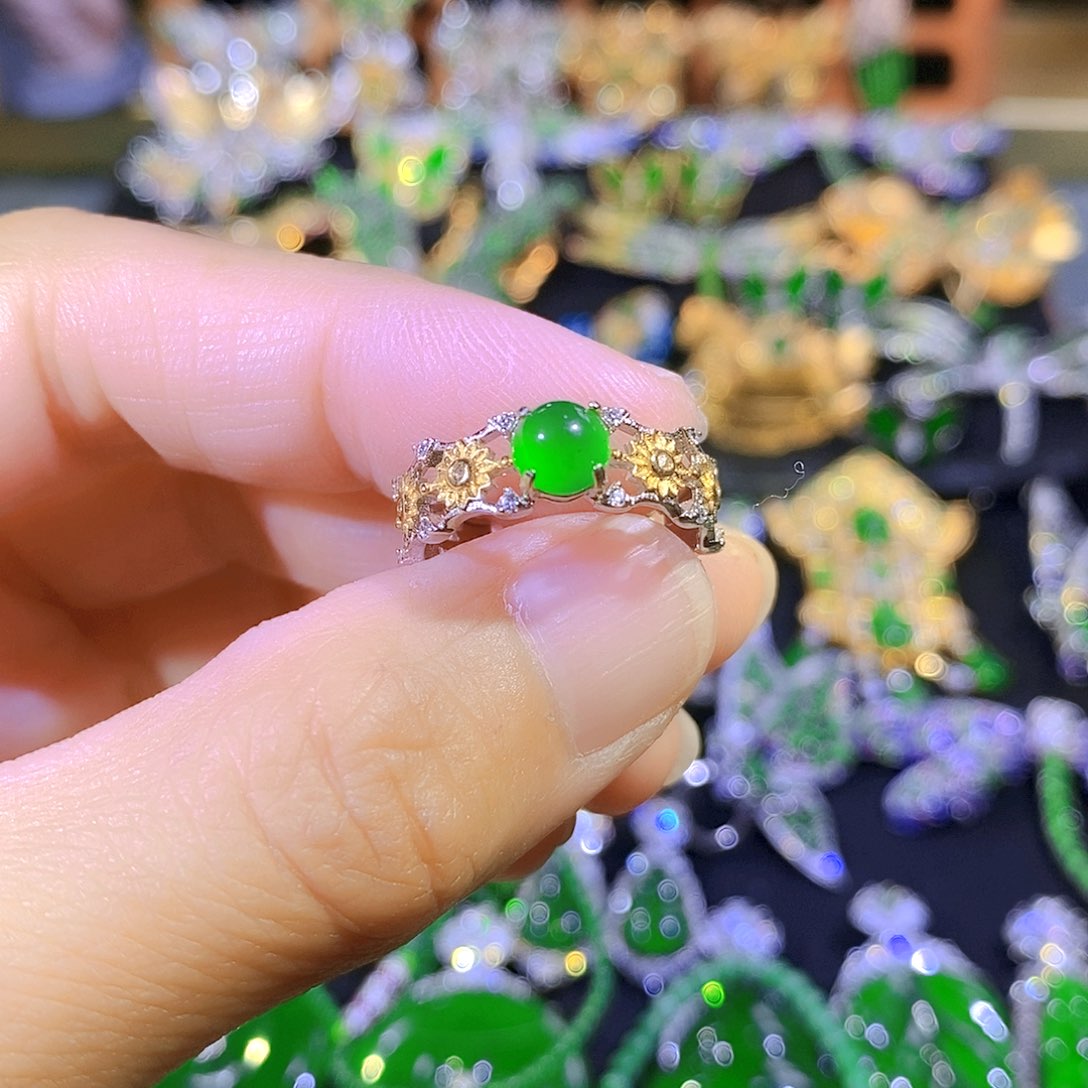 吊坠(不含链)银S925镶嵌翡翠