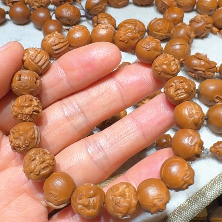 橄榄核手串/手链橄榄核雕刻十八罗汉