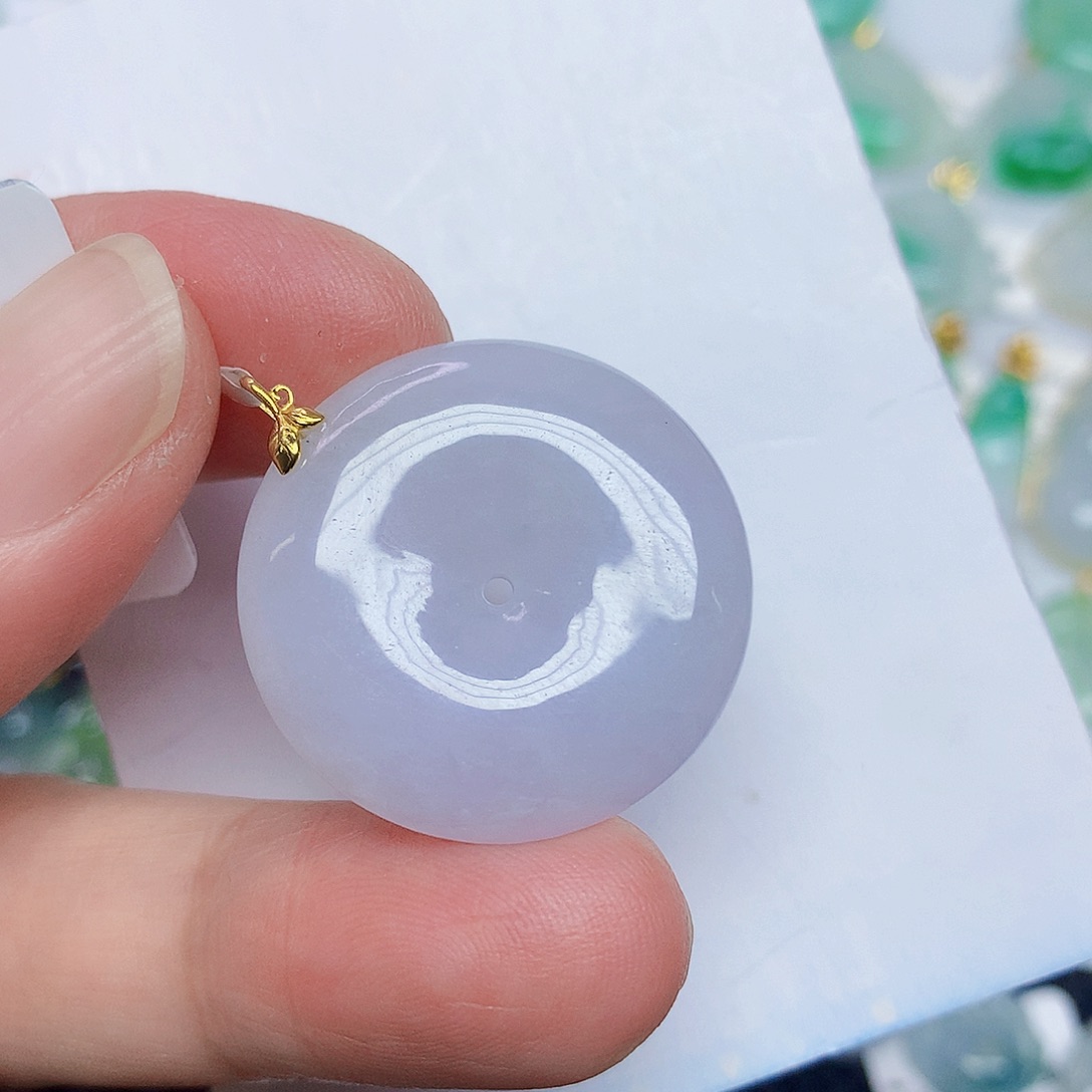 翡翠18K金镶嵌颈饰3557899