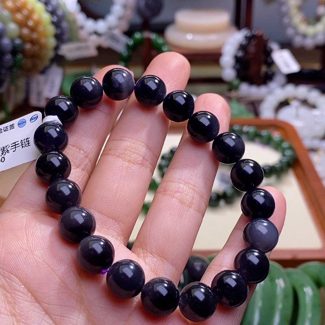 和田玉未镶嵌老矿料帝王紫手串卡约10m mC****Y