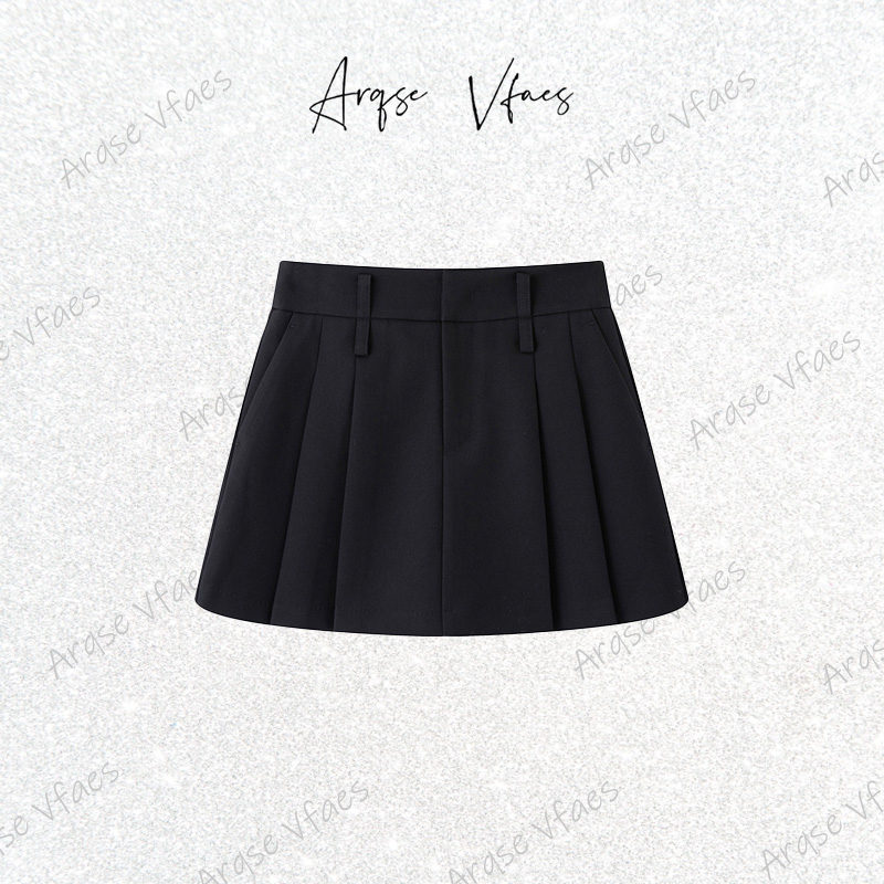 [ARQSEVFAES正品]2025秋冬高腰A字百褶裙短裙女354114