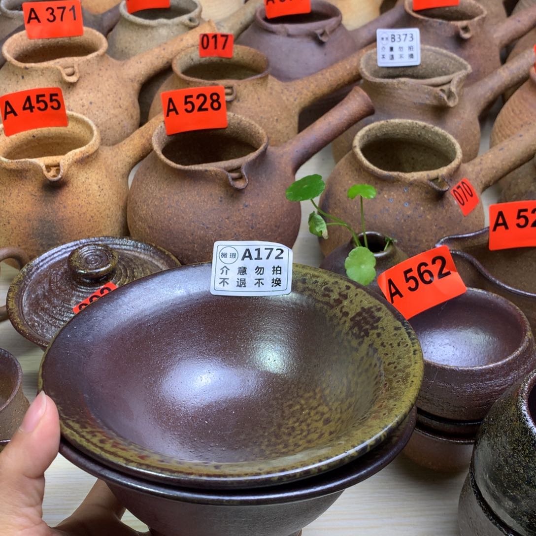 失圆柴烧碗一物一拍直径15cm左右