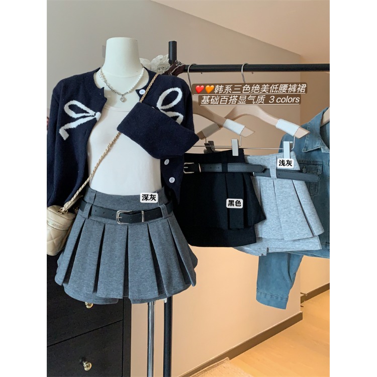 高腰显瘦辣妹百褶半身裙女2025新款a字短裙小个子防走光百搭裙裤
