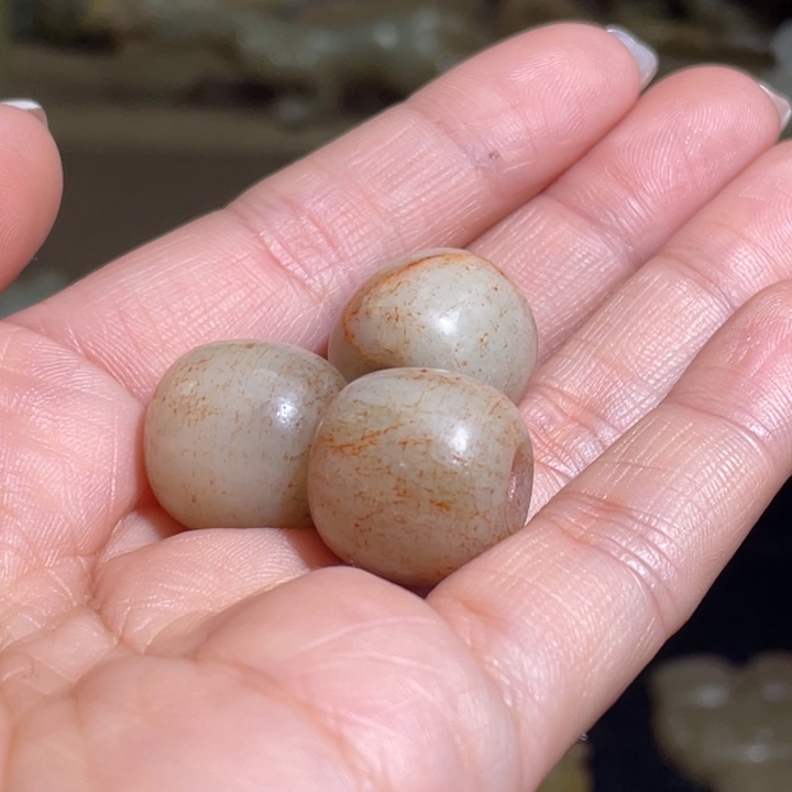 刻***心和田玉未镶嵌颈饰