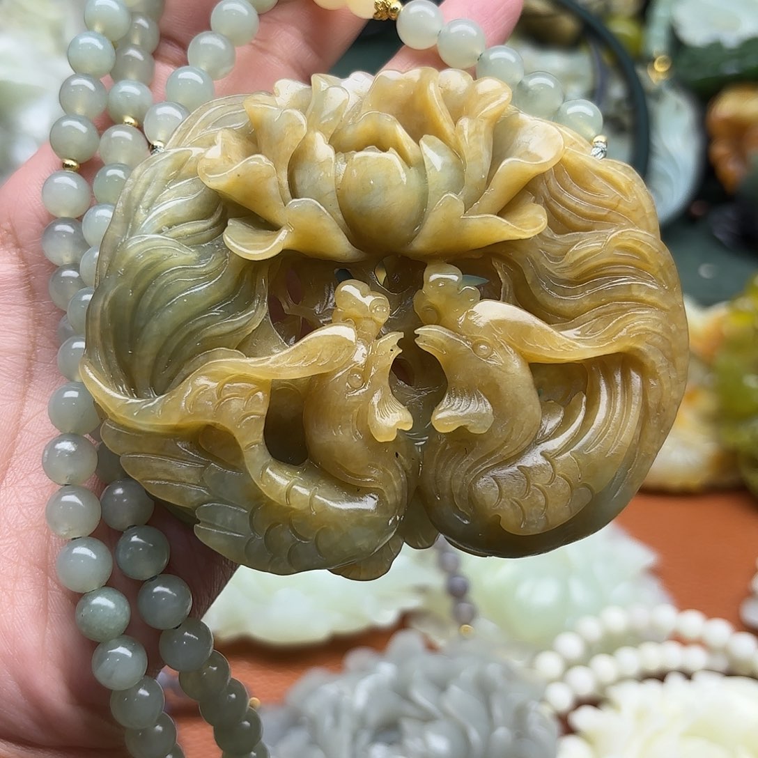 1***霏蛇纹石玉未镶嵌颈饰