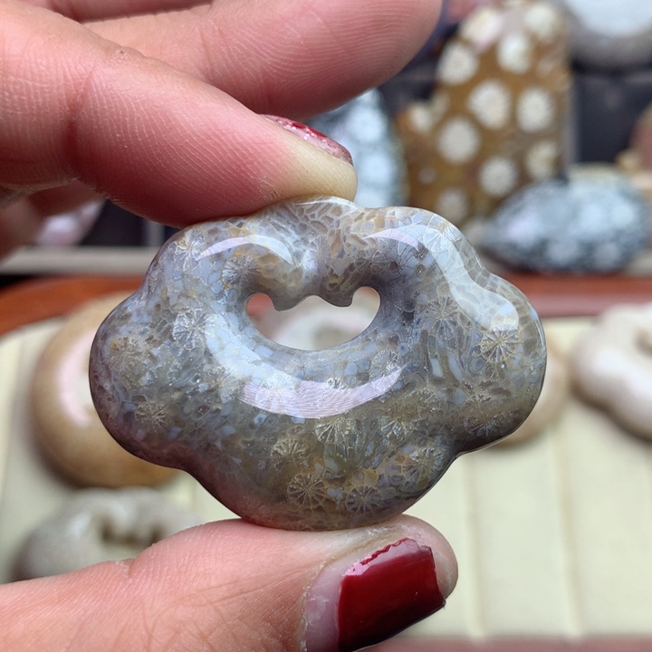 硅化珊瑚（珊瑚玉）颈饰未镶嵌