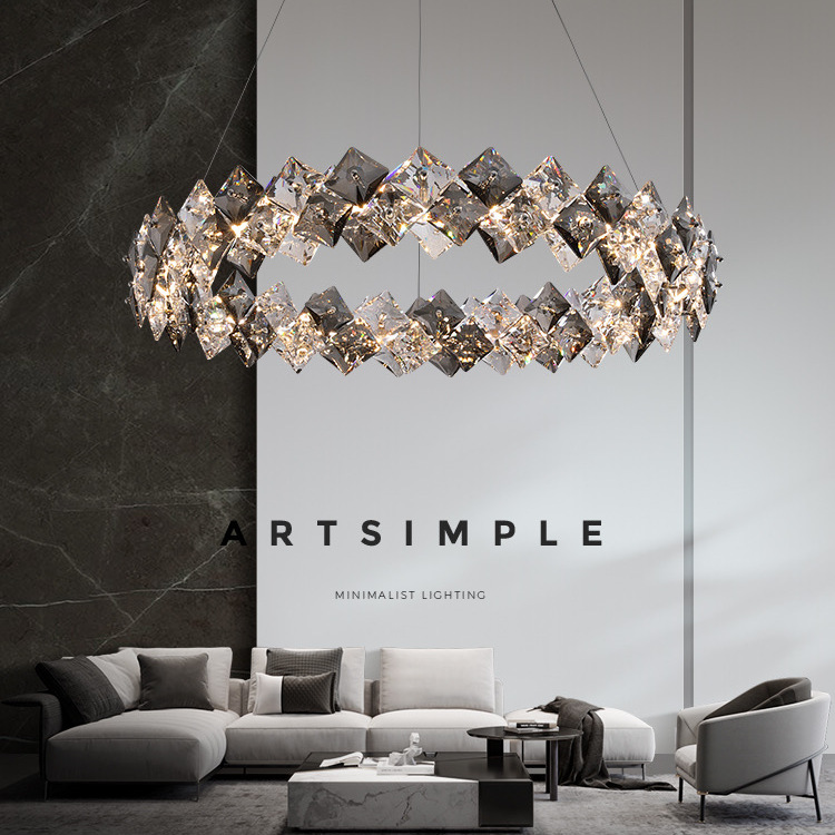 水晶客厅吊灯轻奢高级感现代简约大气餐厅卧室灯意式极简客厅主灯