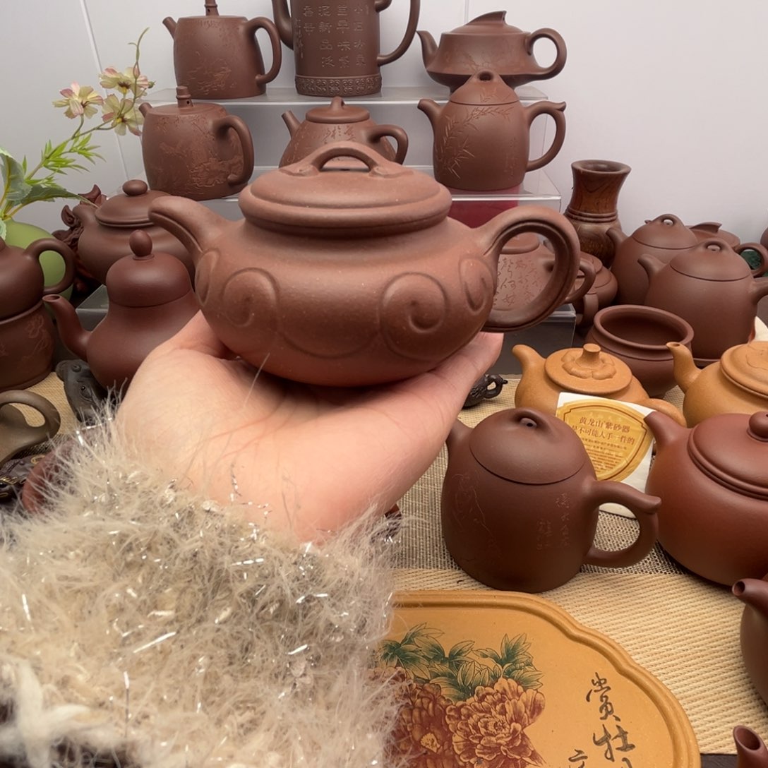 紫砂茶壶底槽清仿古如意