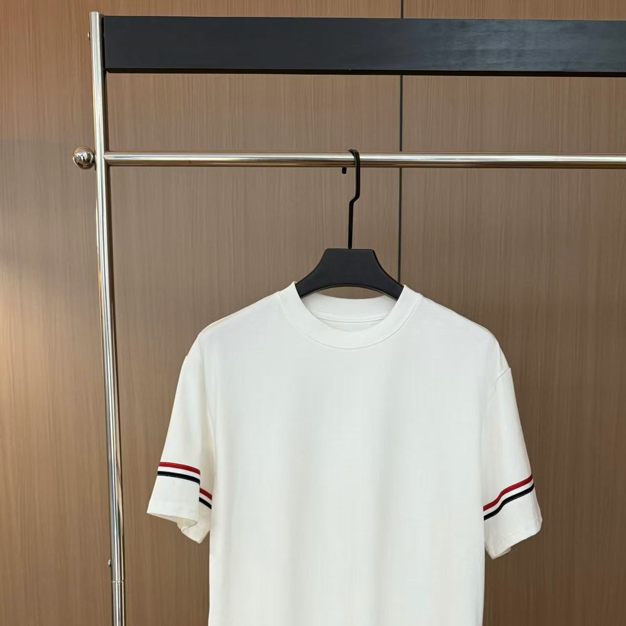 XIAOJIA 2025年新品织带开衩宽松重磅男女同款休闲T恤031
