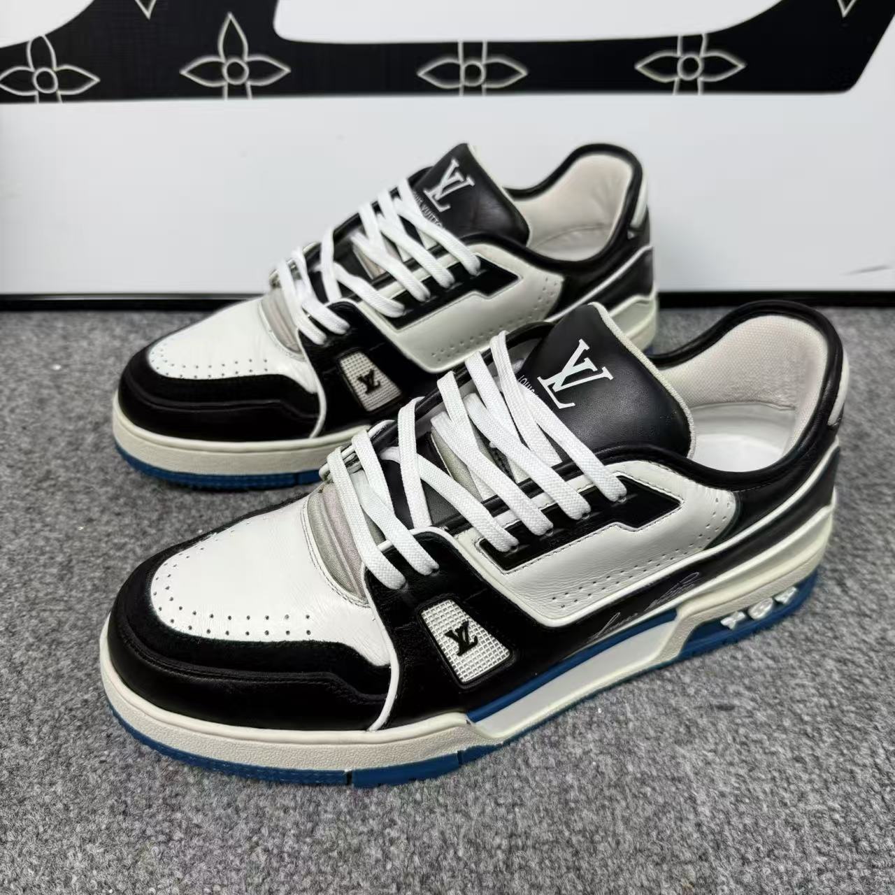 95新 LouisVuitton/路易威登 黑白藤原浩联名板鞋41.5欧 kke656