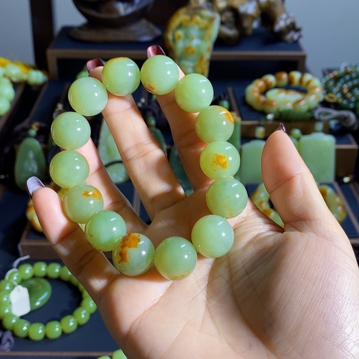 和田玉手链未镶嵌白***白