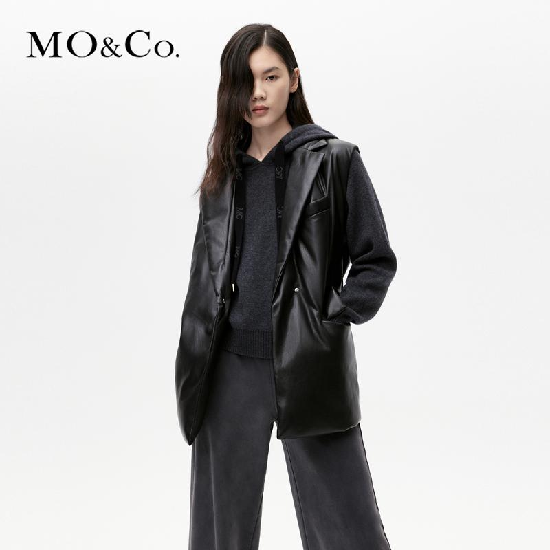 【陈大可专属】MOCO冬西装式马甲羽绒服外套附腰带防寒MBB4EIN005