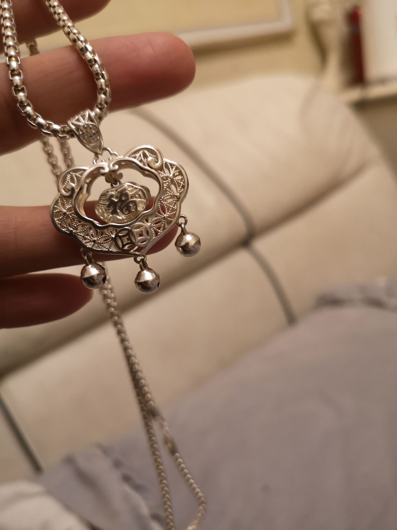 链子925银 925新款项链搭配足银999新款锁套装