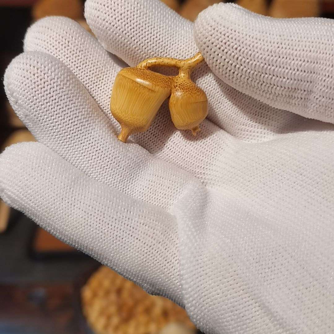 竹竹雕把件金蟾摆件配饰