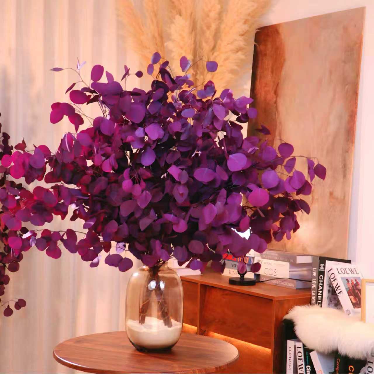 苹果叶尤加利圆叶桉树叶花束家居插花装饰真花