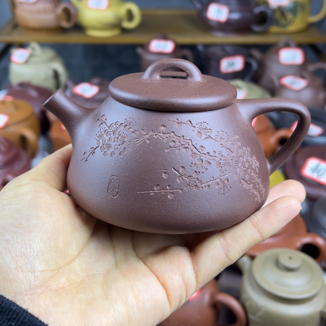紫砂茶壶宜兴紫砂壶心舟石瓢