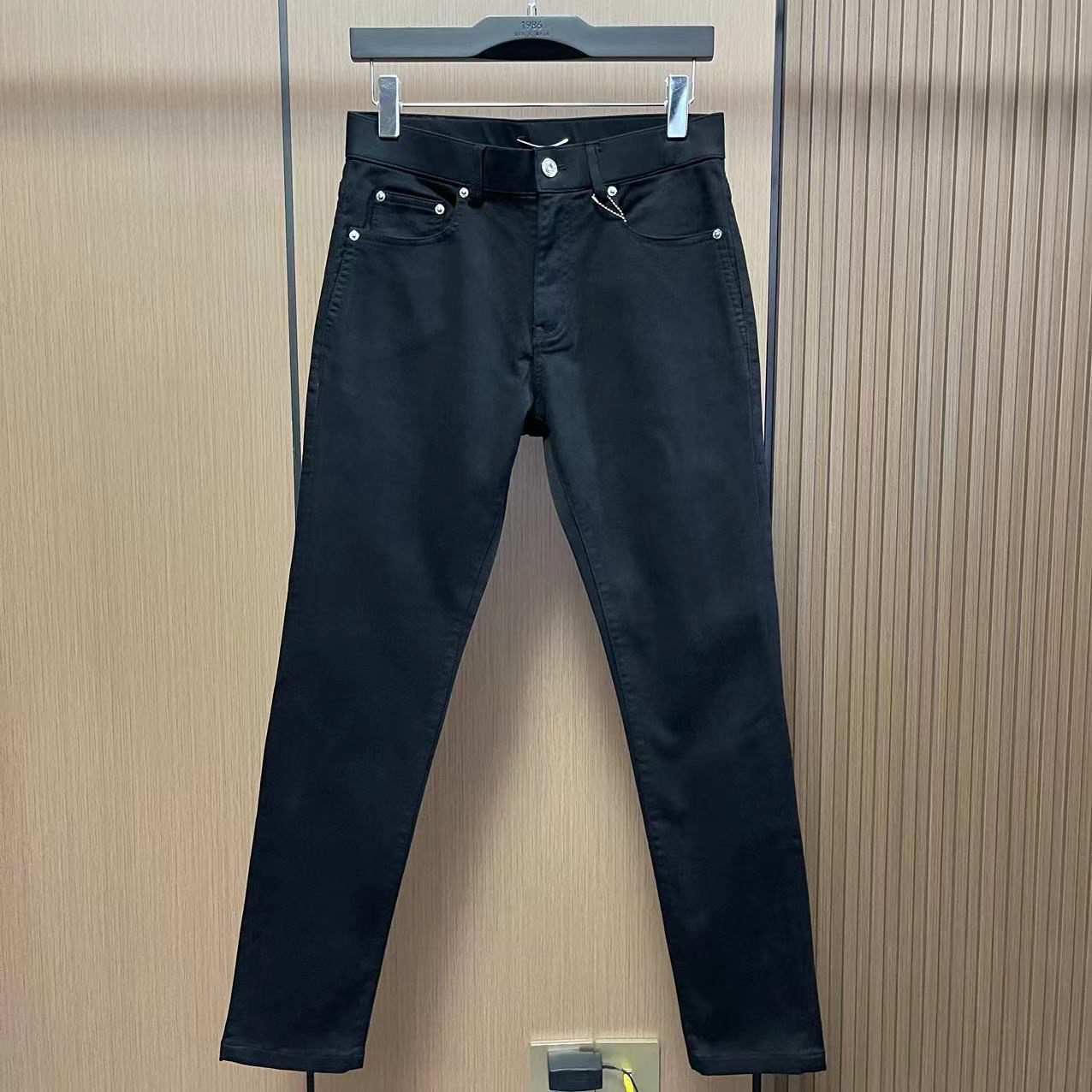 【裤王1899】男士24K镀金纽扣YKK拉链纯黑色时尚潮流牛仔裤