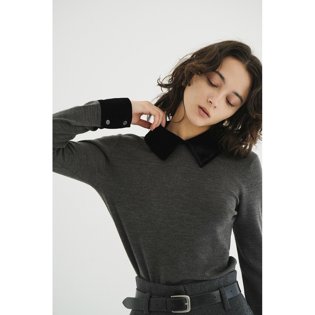 【MonTendre】秋冬新款 松本 时尚极简风羊毛混纺针织衫显瘦上衣