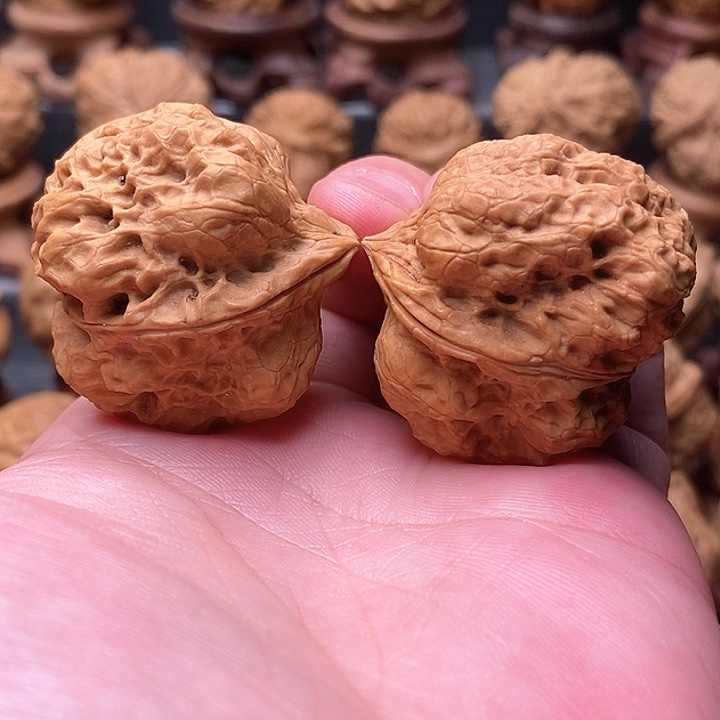 桃核把件双龙蟾……金