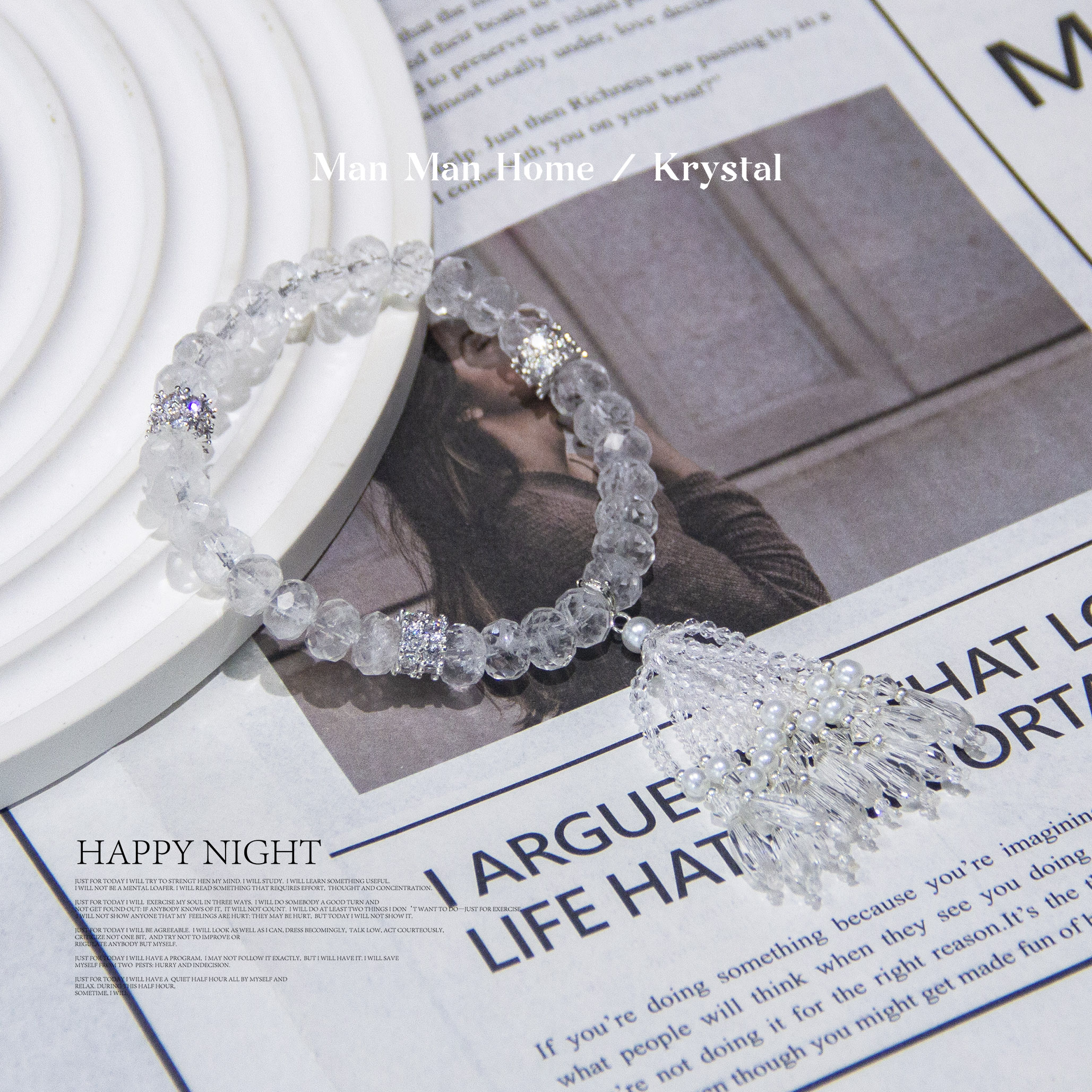 MMJ520【一闪一闪】暖暖家天然钻切白水晶手链多样性发货 发其一