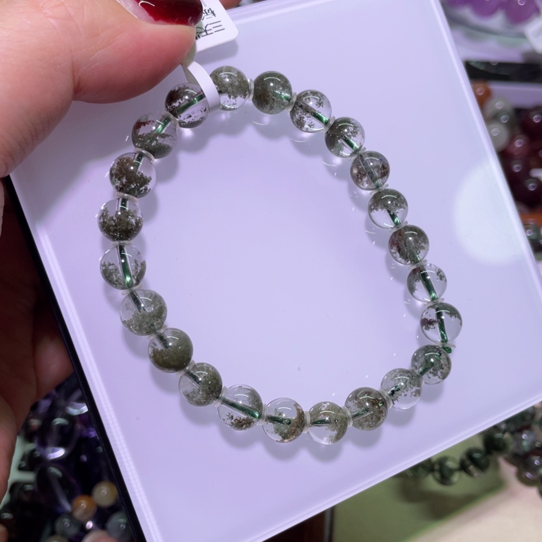 水晶手链未镶嵌8mm绿幽灵