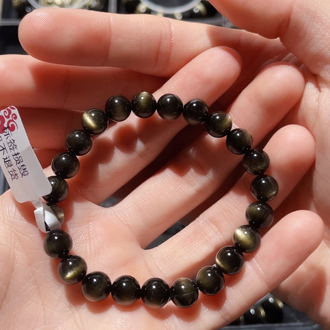 黑曜岩手链未镶嵌菀*.