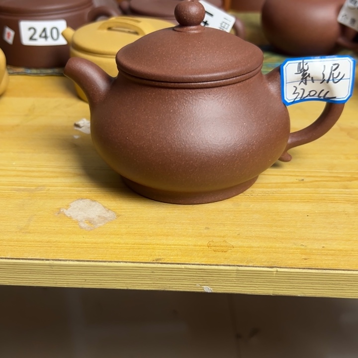 紫砂茶壶紫泥半手320cc不挑