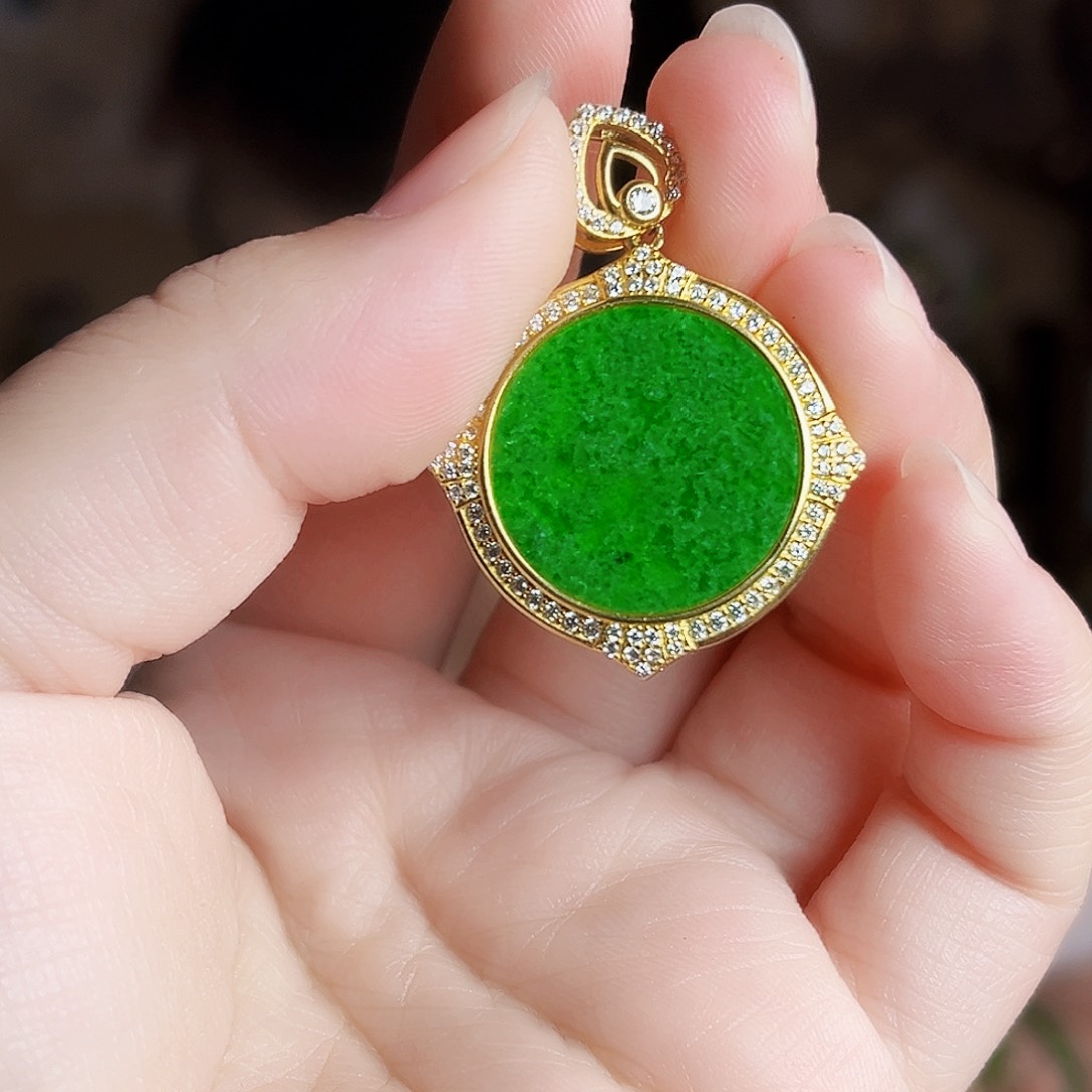 翡翠银S925镶嵌颈饰吊坠