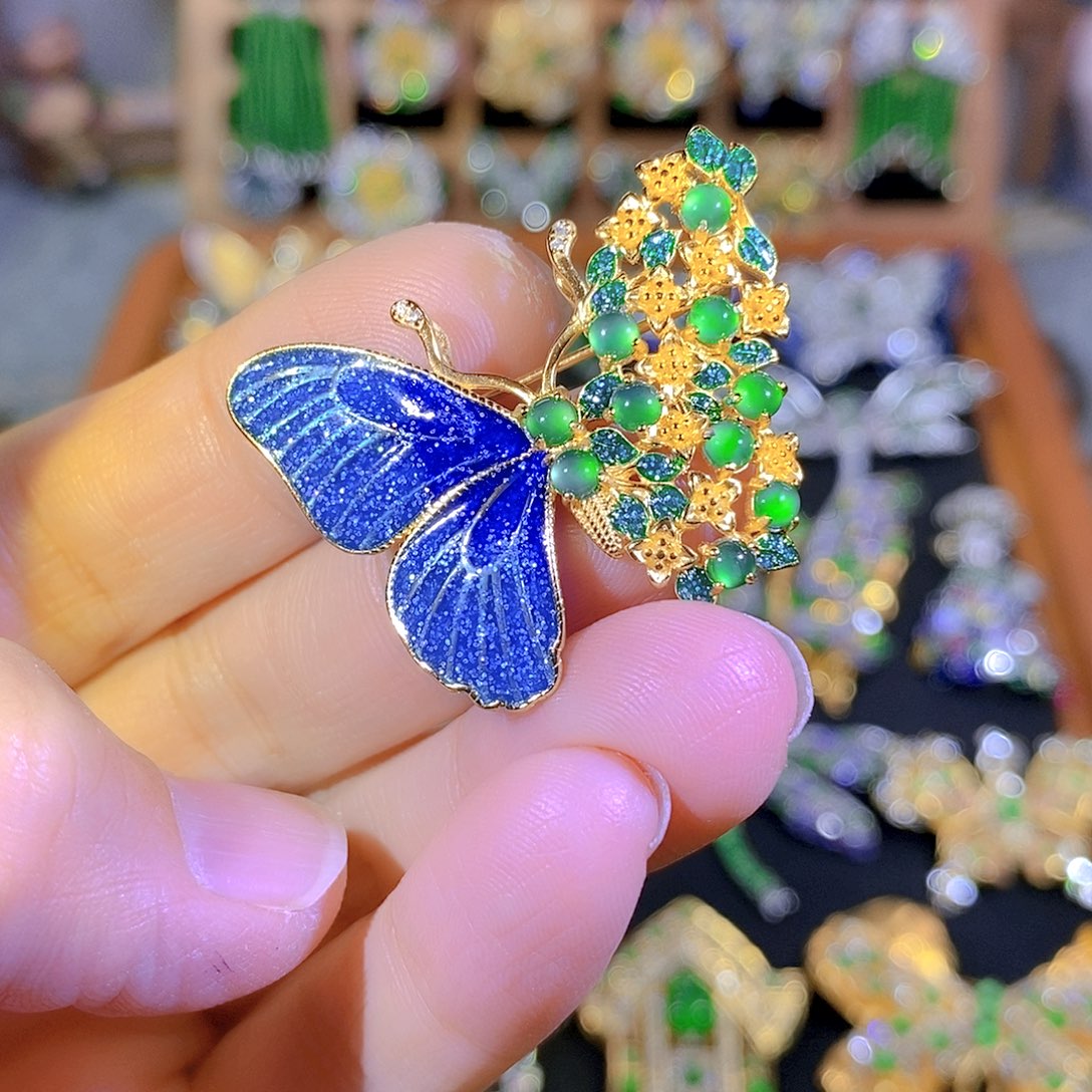 吊坠(不含链)银S925镶嵌翡翠